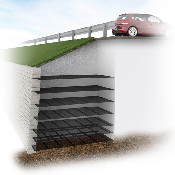 TensarTech retaining wall reinforcement systems graphic